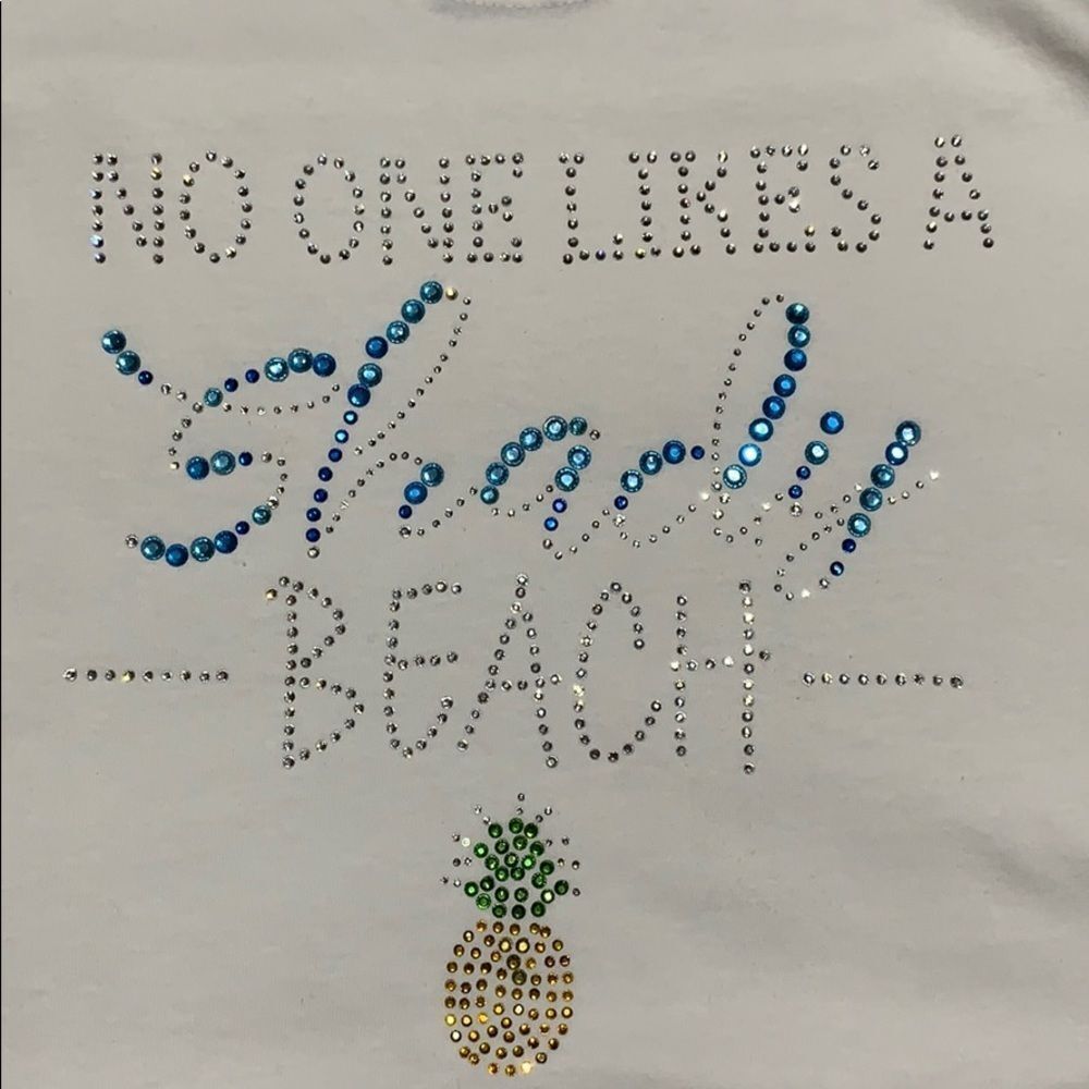 NNWT No One Like A Shady Beach Rhinestone Tee With Pineapple